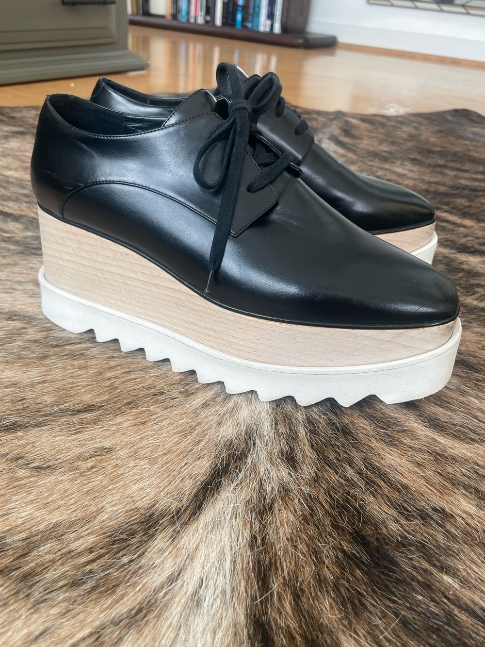 Stella McCartney Elyse Derby Black Platform 39 / 8 - 8.5